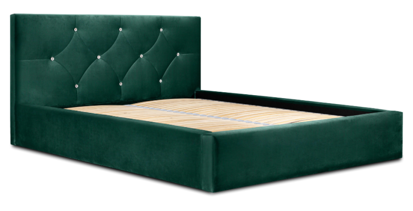 Lit coffre 140x200 coloris vert - Collection DUBAÏ