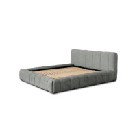 Lit coffre 160x200 coloris gris - Collection COCOON