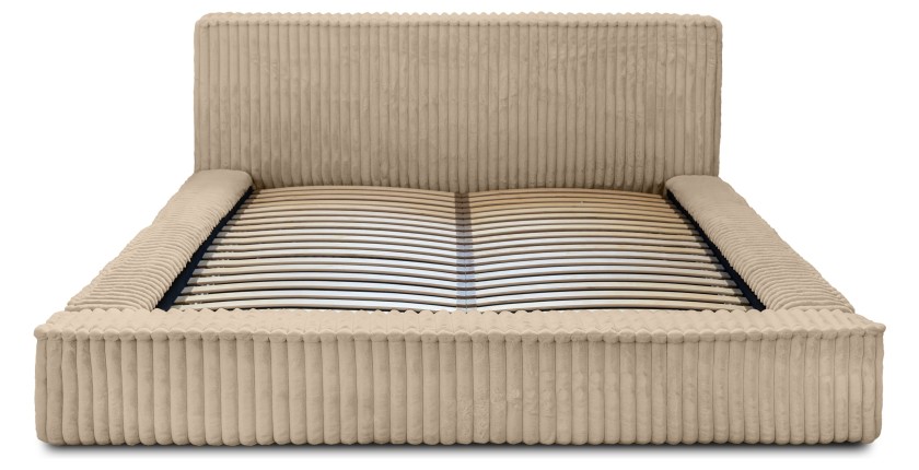 Lit coffre 160x200 coloris sable - Collection CLOUDY