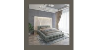 Lit coffre 140x200 coloris gris cendré - Collection BRAVE