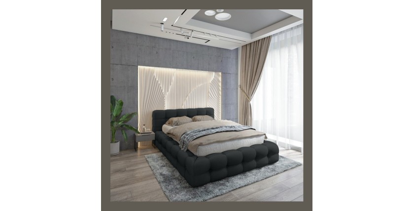 Lit coffre 180x200 coloris noir - Collection BRAVE