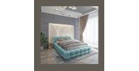 Lit coffre 140x200 coloris bleu clair - Collection BRAVE