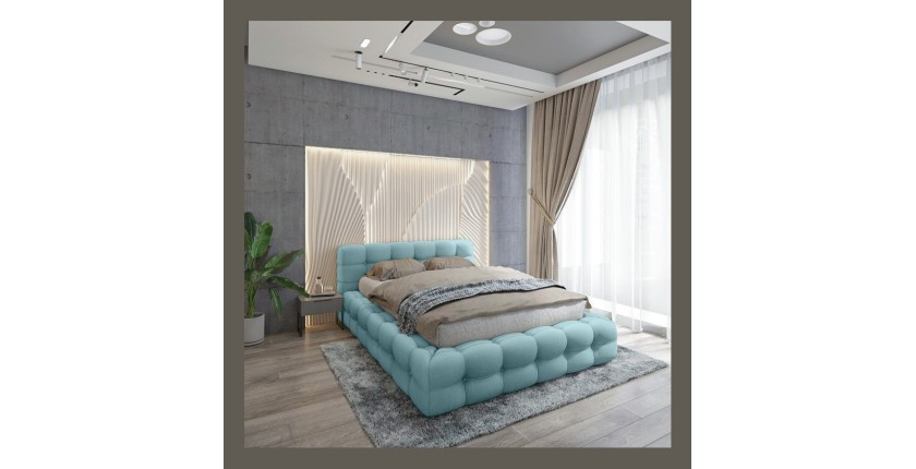 Lit coffre 160x200 coloris bleu clair - Collection BRAVE