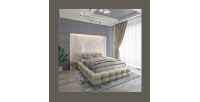 Lit coffre 140x200 coloris beige - Collection BRAVE