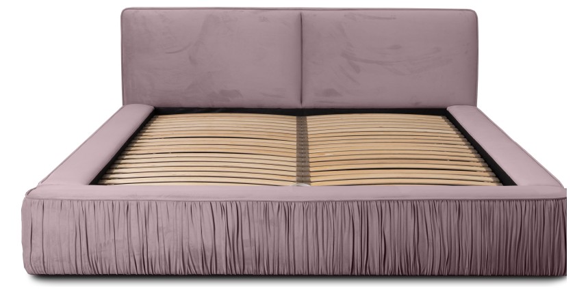 Lit coffre 160x200 coloris rose - Collection MINAO