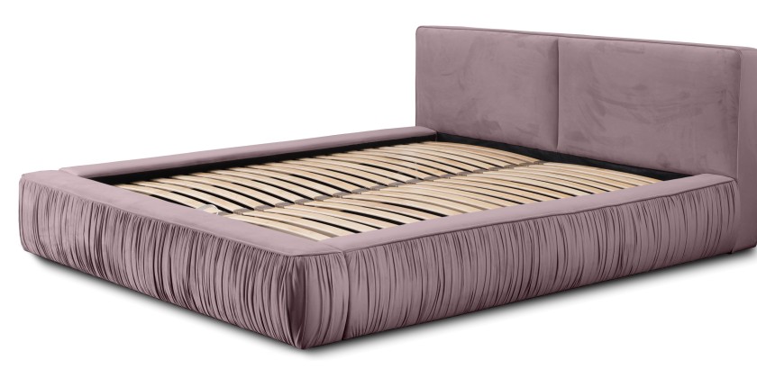 Lit coffre 160x200 coloris rose - Collection MINAO