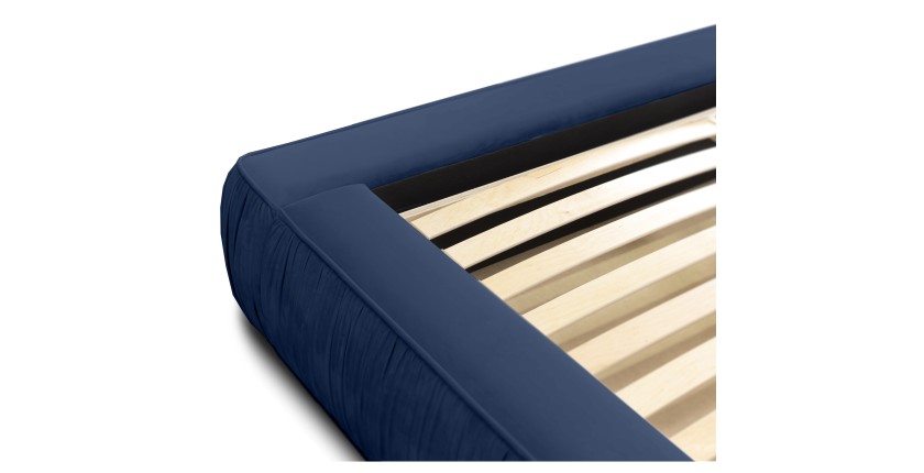 Lit coffre 160x200 coloris bleu - Collection MINAO