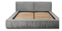 Lit coffre 160x200 coloris gris - Collection MINAO