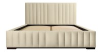 Lit coffre 140x200 coloris beige - Collection LAS