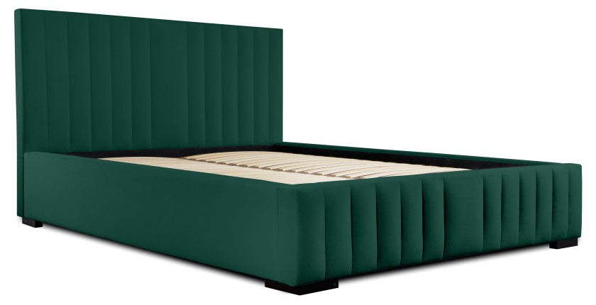 Lit coffre 140x200 coloris vert - Collection LAS