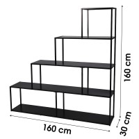 Bibliothèque escalier à 4 niveaux 160x30x160cm