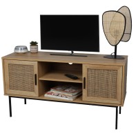 Meuble TV avec 2 portes et 2 étagères 120x39xH63cm