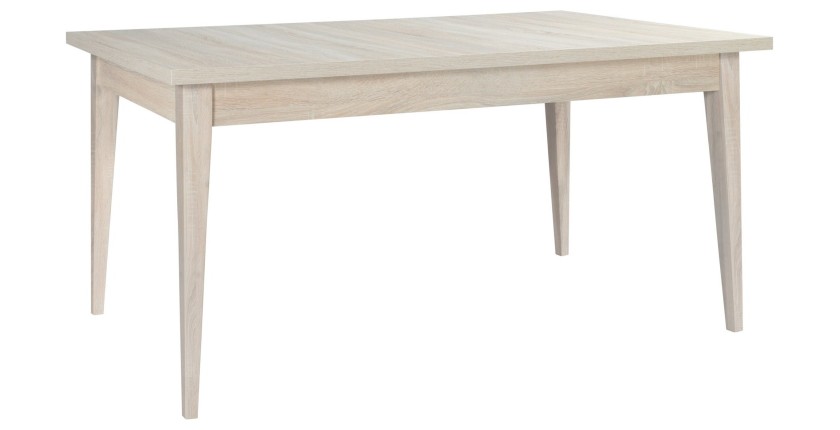 Table extensible salle à manger scandinave MALMO. Dimensions 180-220 cm avec rallonge. Coloris chêne clair.