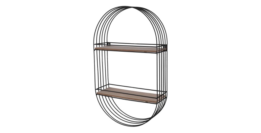 Etagère murale design ovale avec deux niveaux - 30x10x50cm