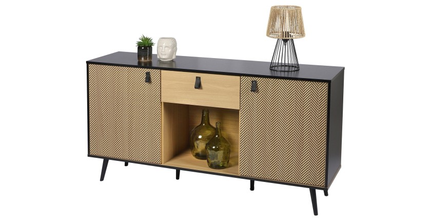 Buffet 2 portes et 1 tiroir et une niche style design dimensions 150x40x78cm