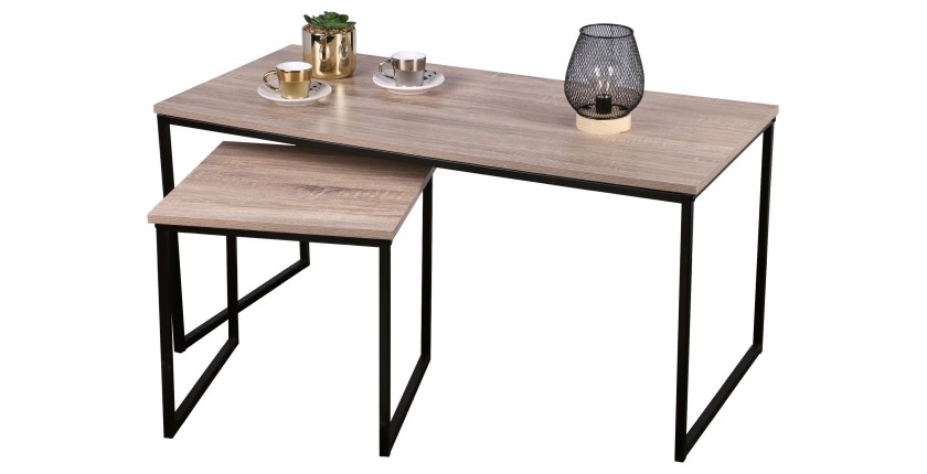 Ensemble de deux table basse design et moderne dimensions 100x50x40cm