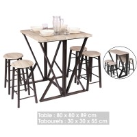 Ensemble de bar pliable avec ses 4 tabourets dimensions 100x60x89cm