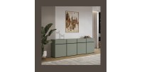 Buffet XL coloris vert sauge 225cm collection HAVANA. Bahut  design avec 4 portes et 4 tiroirs.