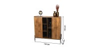 Buffet 2 portes grillagées et 5 niches style rustique dimensions 118x40x110cm