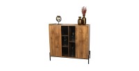 Buffet 2 portes grillagées et 5 niches style rustique dimensions 118x40x110cm