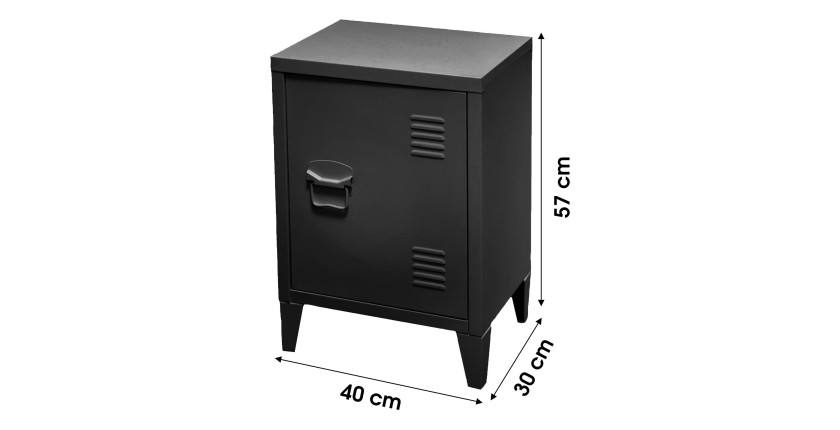 Petit casier de bureau avec 1 porte, style industriel - dimensions 40x30xH57cm