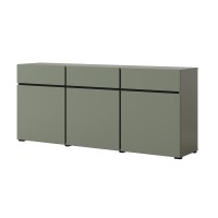 Buffet coloris vert sauge 180cm collection HAVANA. Bahut  design avec 3 portes et 3 tiroirs.