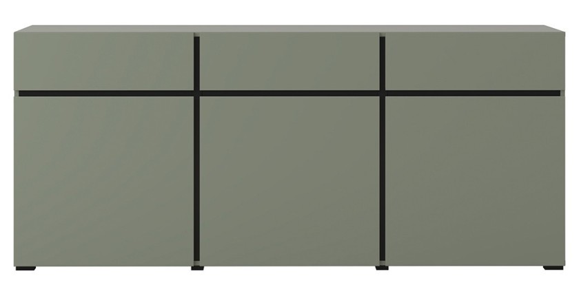 Buffet coloris vert sauge 180cm collection HAVANA. Bahut  design avec 3 portes et 3 tiroirs.