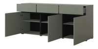 Buffet coloris vert sauge 180cm collection HAVANA. Bahut  design avec 3 portes et 3 tiroirs.