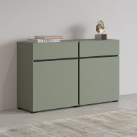 Buffet coloris vert sauge 120cm collection HAVANA. Bahut  design avec 2 portes et 2 tiroirs.