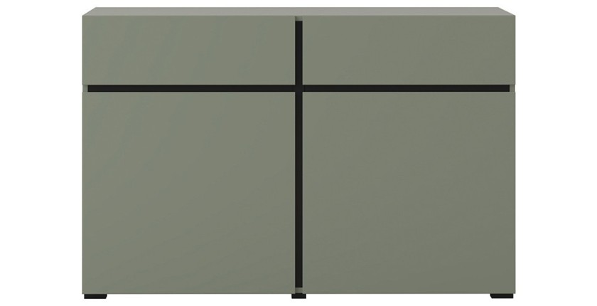 Buffet coloris vert sauge 120cm collection HAVANA. Bahut  design avec 2 portes et 2 tiroirs.