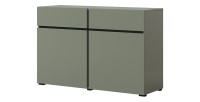 Buffet coloris vert sauge 120cm collection HAVANA. Bahut  design avec 2 portes et 2 tiroirs.