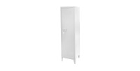 Casier vestiaire blanc de bureau 1 porte, style industriel - dimensions 38x38xH137cm