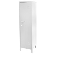 Casier vestiaire blanc de bureau 1 porte, style industriel - dimensions 38x38xH137cm