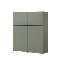 Buffet haut coloris vert sauge L120xH140xP40 collection HAVANA. Bahut  haut design avec 4 portes.