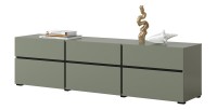 Ensemble de 3 meubles design coloris vert sauge pour salon collection HAVANA.