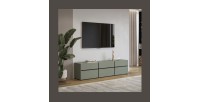 Ensemble de 3 meubles design coloris vert sauge pour salon collection HAVANA.