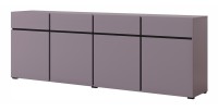 Buffet XL coloris violet pastel 225cm collection HAVANA. Bahut  design avec 4 portes et 4 tiroirs.