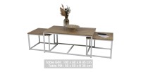 Ensemble de 3 tables d'appoint carré style classique dimensions 100x60xH45cm