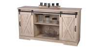 Buffet 2 portes coulissantes style rustique coloris chêne clair dimensions 150x40x75cm