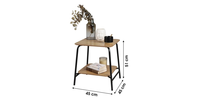 Table d'appoint carré style classique - dimensions 45x45xH51cm