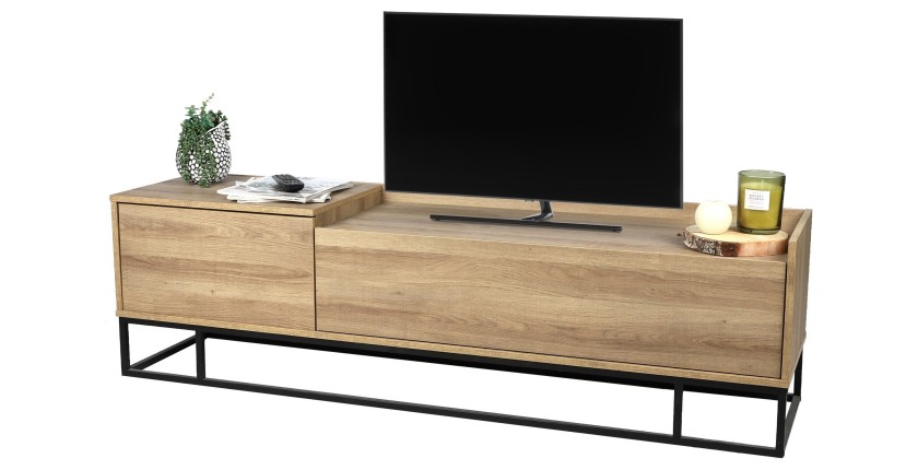 Meuble TV style design avec une porte et un tiroir - dimensions 160x40xH45cm