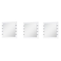 Lot de 3 miroirs carré LINA blanc et noir brillant – 60 cm