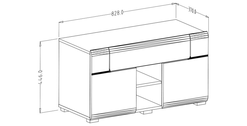 Ensemble design de 5 meubles d'entrée collection OHIO coloris blanc et chêne.