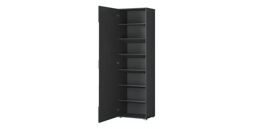 Armoire à chaussures design avec miroir collection OHIO, coloris gris anthracite et chêne