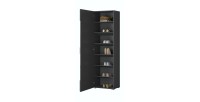 Armoire à chaussures design avec miroir collection OHIO, coloris gris anthracite et chêne