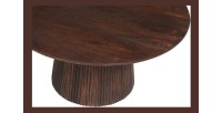 Table ronde collection MITCHEL en bois exotique de manguier brun diamètre 80 cm