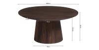 Table ronde collection MITCHEL en bois exotique de manguier brun diamètre 80 cm