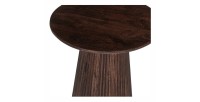 Table basse ronde collection MITCHEL en bois exotique de manguier brun diamètre 50 cm