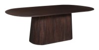 Table ovale collection MITCHEL en bois exotique de manguier brun foncé 230x110cm