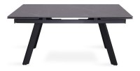 Table à manger collection LAROS en métal avec plateau noir en pierre extensible jusqu'à 240cm